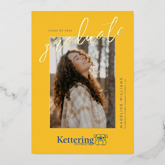 Kettering University Graduation Foil Invitation (Front)
