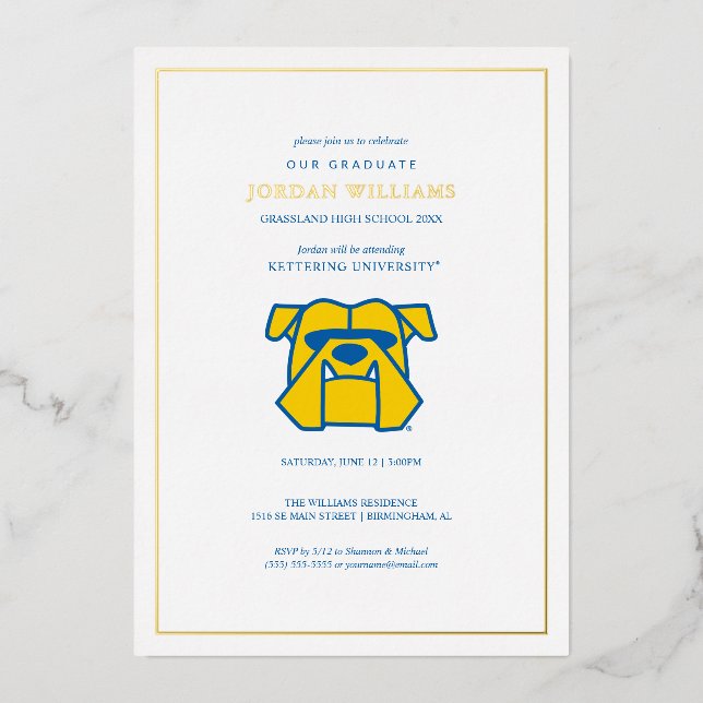 Kettering University Graduation Foil Invitation (Front)