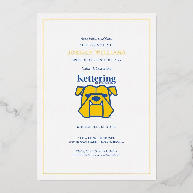 Kettering University Graduation Foil Invitation (Front)