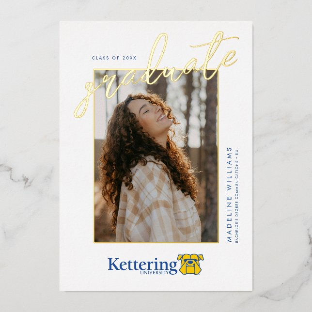 Kettering University Graduation Foil Invitation (Front)