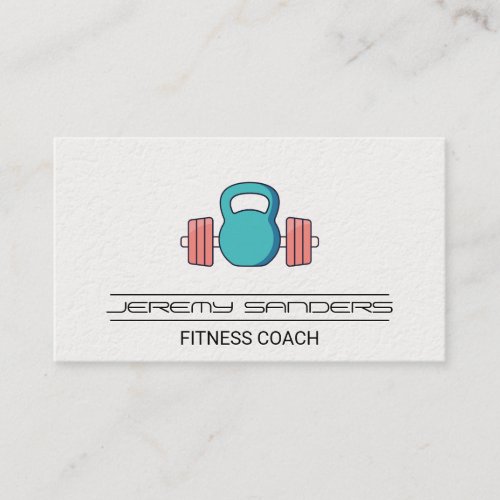 Kettle Bell Barbell Gym Weights  Fitness Trainer Business Card