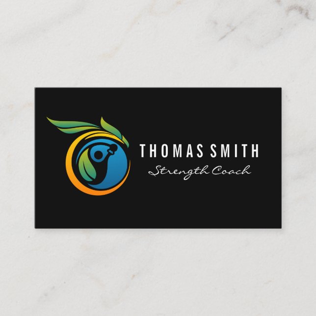 Kettle Bell Fitness Logo | Personal Trainer Business Card (Front)