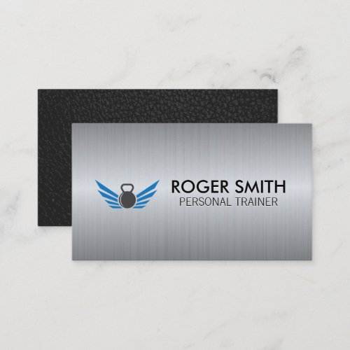 Kettle Bell  Metal Background Business Card