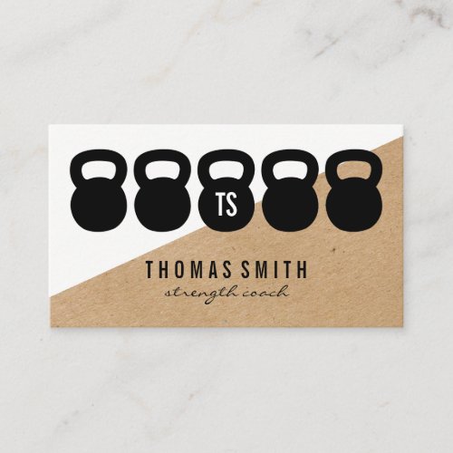 Kettle Bell Personal Trainer Geometric Business Card