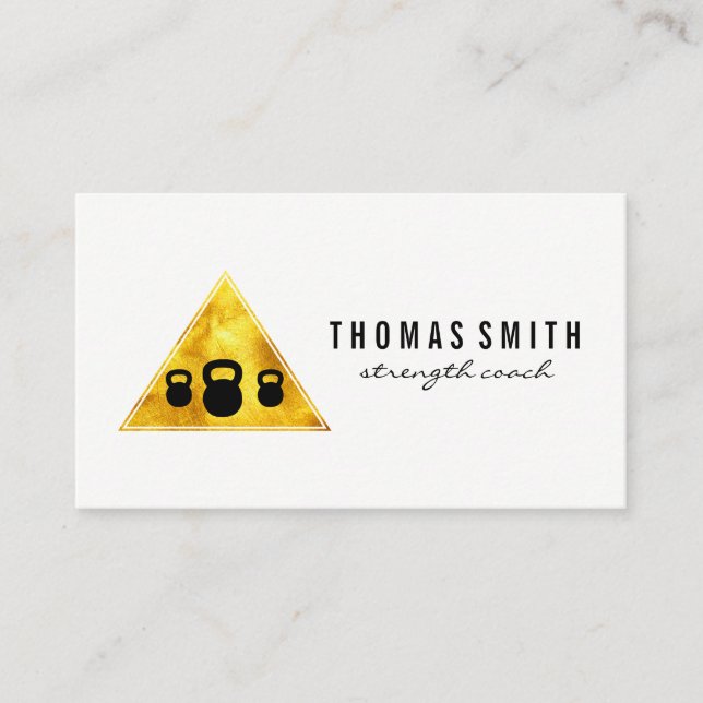 Kettle Bell Personal Trainer Golden Triangle Business Card (Front)