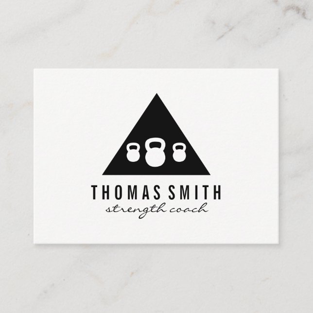 Kettle Bell Personal Trainer | Triangle Business Card (Front)