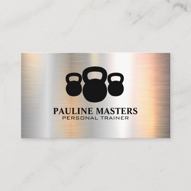 Kettle Bells | Metallic Brushed Appointment Card (Front)