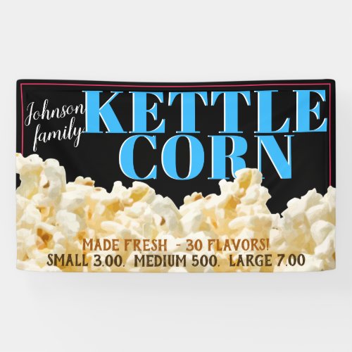 Kettle Corn Popcorn Promo Advertising Banner 