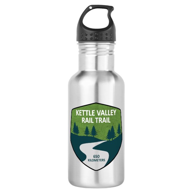 Kettle Valley Rail Trail British Columbia Stainless Steel Water Bottle (Front)