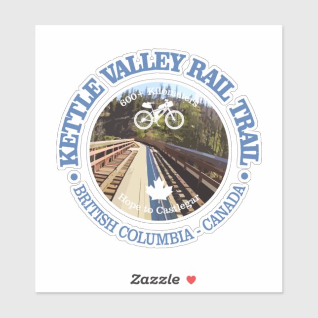 Kettle Valley Rail Trail (cycling c) Sticker (Sheet)