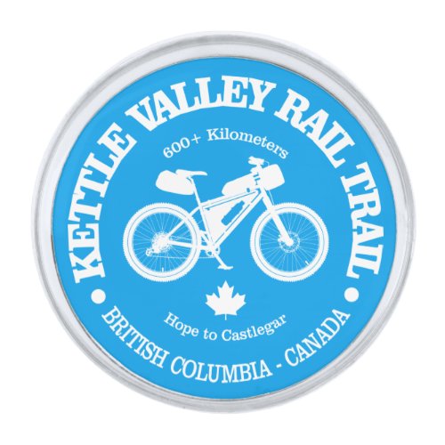 Kettle Valley Rail Trail cycling Silver Finish Lapel Pin