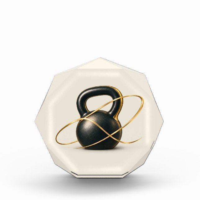 Kettlebell  acrylic award (Front)