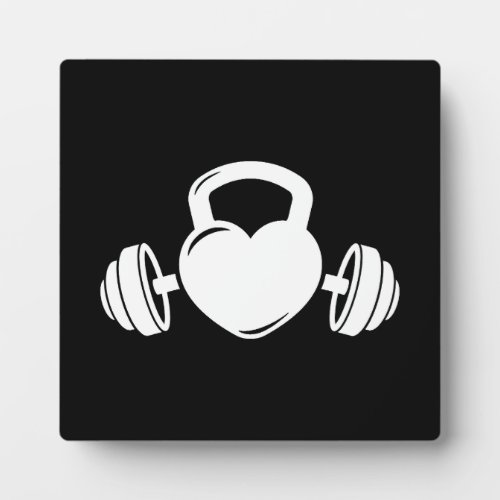 Kettlebell Barbell Love _ Gym Workout Motivational Plaque