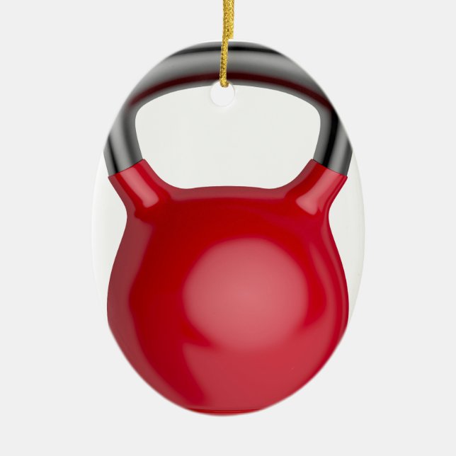 Kettlebell Ceramic Ornament (Front)