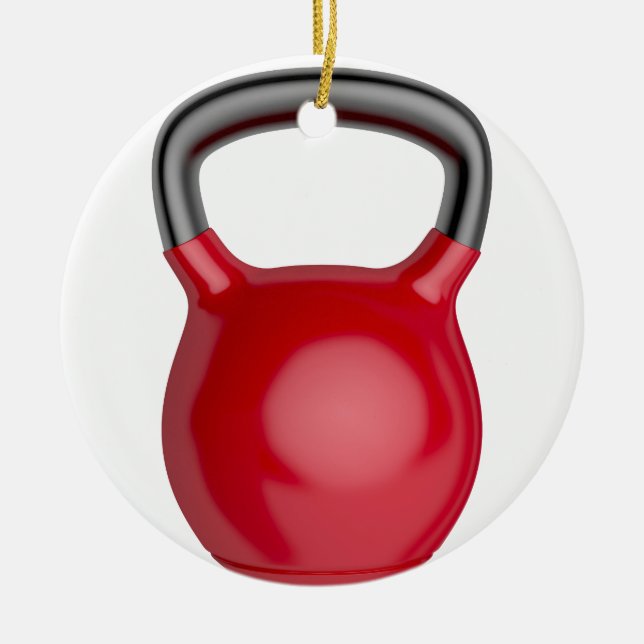 Kettlebell Ceramic Ornament (Front)