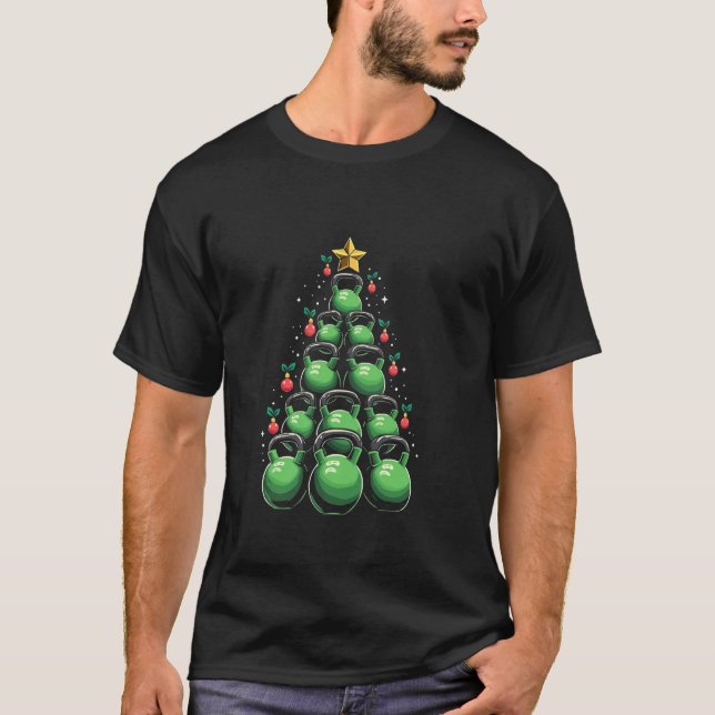 Kettlebell Christmas tree T-Shirt (Front)