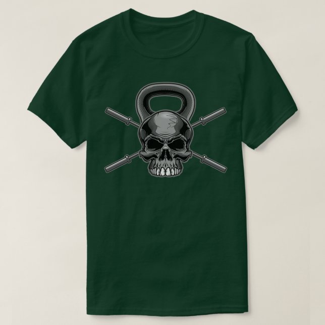 Kettlebell Crossed Barbells 1  T-Shirt (Design Front)