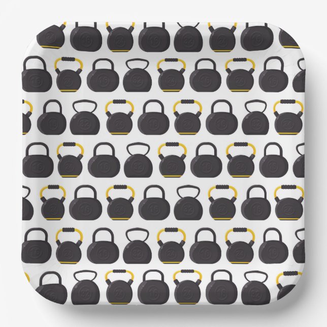 Kettlebell Fitness Paper Plates (Front)