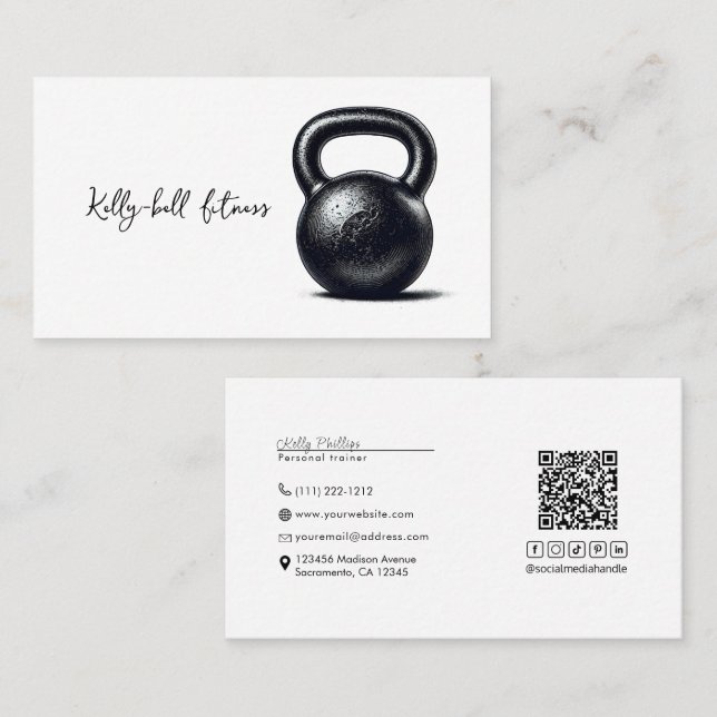 Kettlebell Fitness Personal Training  Business Card (Front/Back)