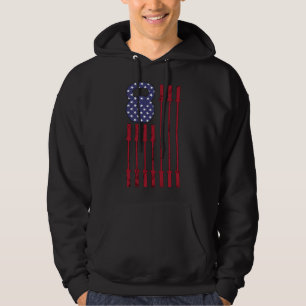 Kettlebell Funny Gym Workout American Flag USA 4th Hoodie