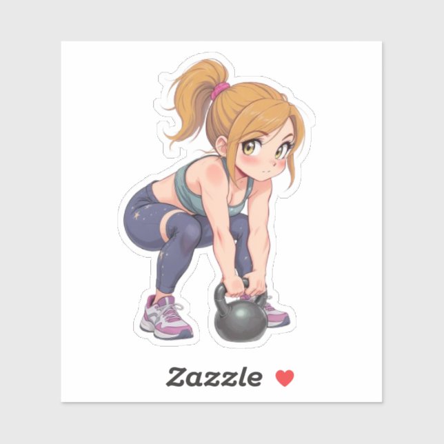 Kettlebell Girl Sticker (Sheet)
