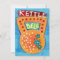 Kettlebell Greeting Card - Cute Gym Workout