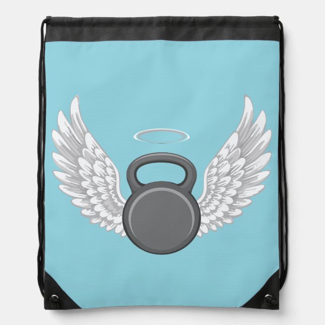 Kettlebell Heaven Drawstring Bag (Front)