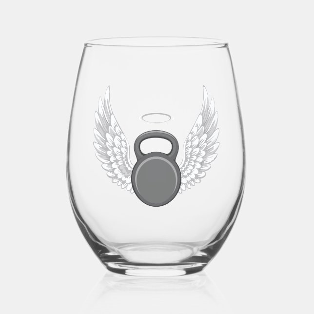 Kettlebell Heaven Stemless Wine Glass (Back)