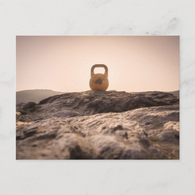 Kettlebell on top of the highest mountain in Spain Postcard (Front)