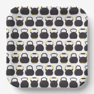 Kettlebell Paper Plates, Fitness Party Supplies Plates