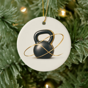 Kettlebell Personal Trainer Ceramic Ornament