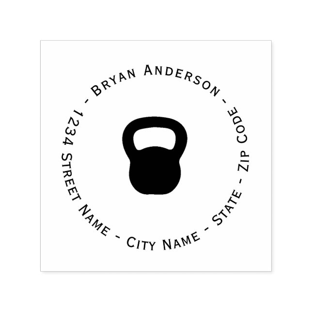 Kettlebell Return Address Self-inking Stamp (Design)