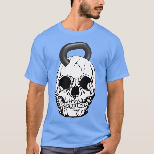 Kettlebell Skull Funny Fitness Humor  T_Shirt