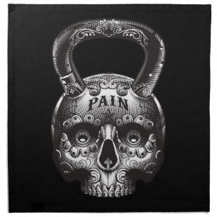Kettlebell Skull - Gym Workout Motivational Cloth Napkin