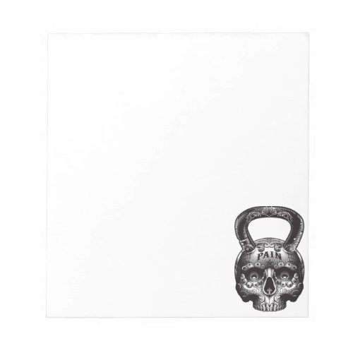 Kettlebell Skull _ Gym Workout Motivational Notepad