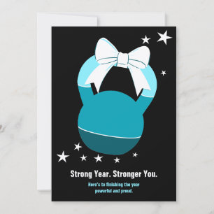 Kettlebell Stronger Year Stronger You Christmas Note Card