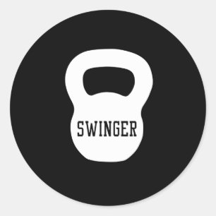 Kettlebell Swinger Classic Round Sticker