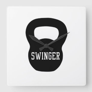 Kettlebell Swinger Square Wall Clock