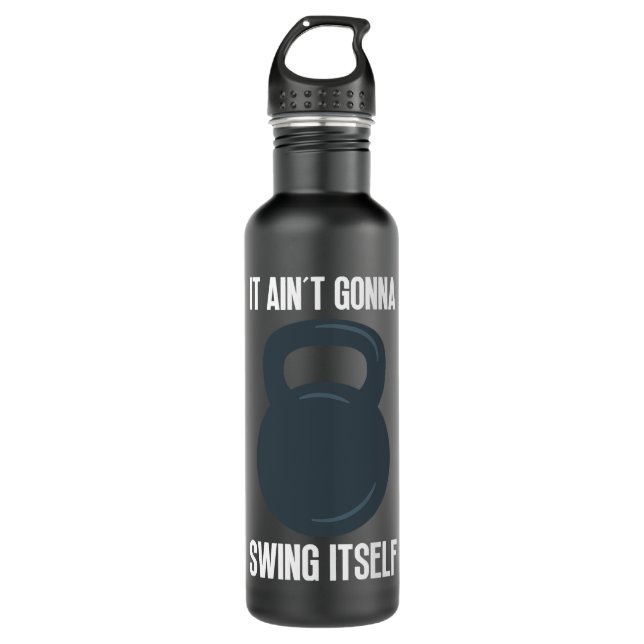 Kettlebell Training Calisthenics Bodybuilding Fitn Stainless Steel Water Bottle (Front)