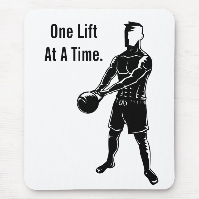 Kettlebell Weights Workout Fitness Motivational Mouse Pad (Front)