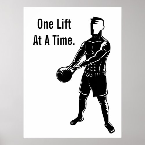 Kettlebell Weights Workout Fitness Motivational Poster