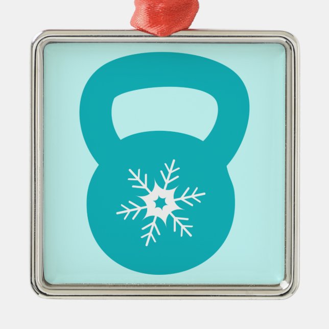 Kettlebell With A Cute Snowflake Metal Ornament (Front)