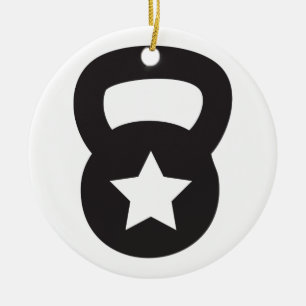 Kettlebell With An Empty Star Ceramic Ornament
