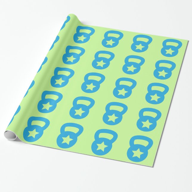 Kettlebell With An Empty Star Wrapping Paper (Unrolled)