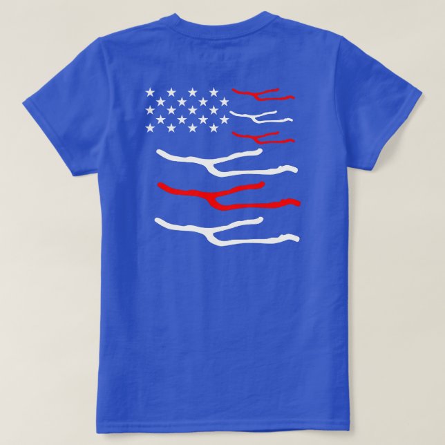 Keuka Lake 4th of July T-Shirt Womens (Design Back)