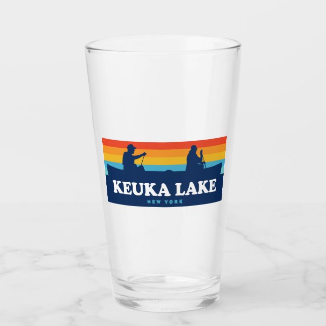 Keuka Lake New York Canoe Glass (Front)