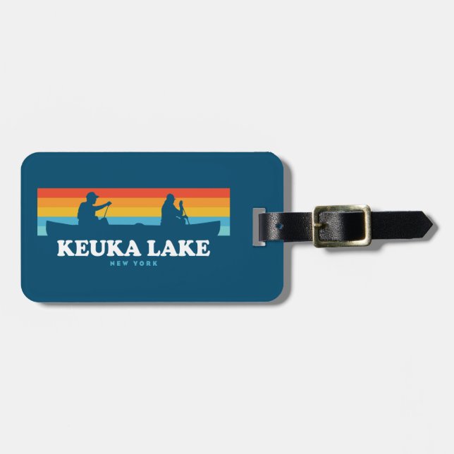 Keuka Lake New York Canoe Luggage Tag (Front Horizontal)