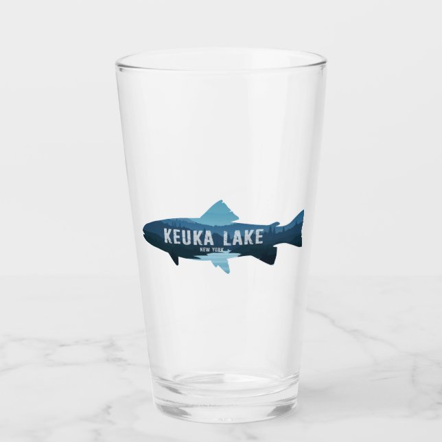 Keuka Lake New York Fish Glass (Front)