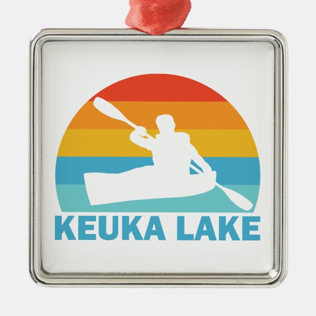 Keuka Lake New York Kayak Metal Ornament (Front)