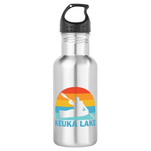 Keuka Lake New York Kayak Stainless Steel Water Bottle